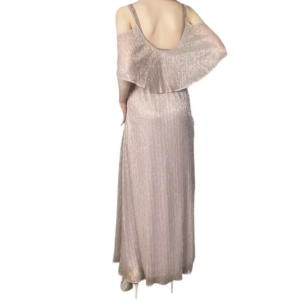 𝅺CAITLIN Ruffle Maxi Dress Magic Mauve Glimmer Show Me Your Mumu Small - Picture 5 of 10